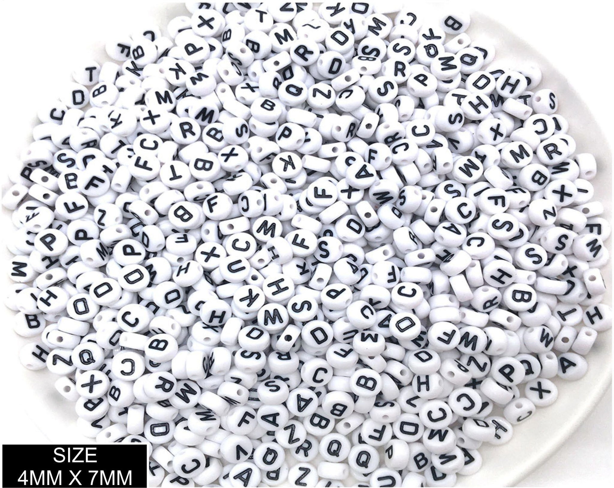 Idly ABCD Beads White + Black