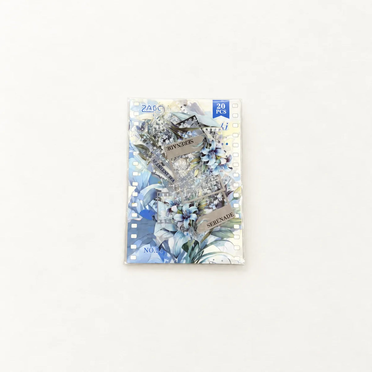 Blue Floral Collage Sticker Pack – 20 Pieces