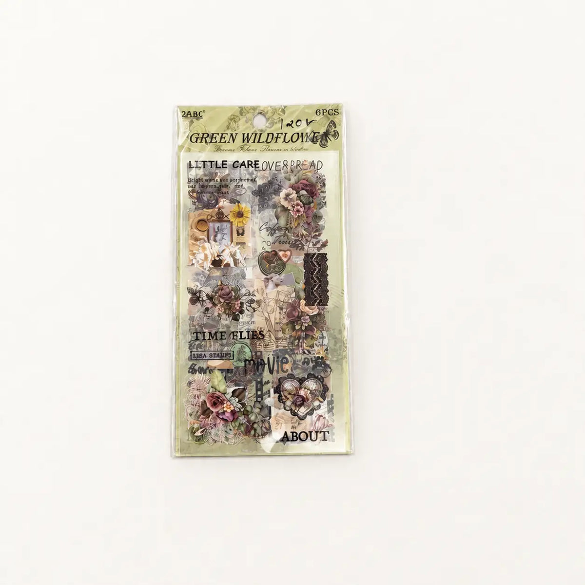 Green Wildflower Decorative Sticker Set