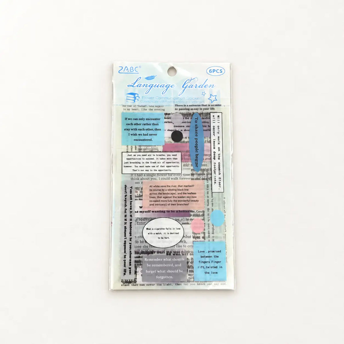 Language Garden Text Collage Sticker Set