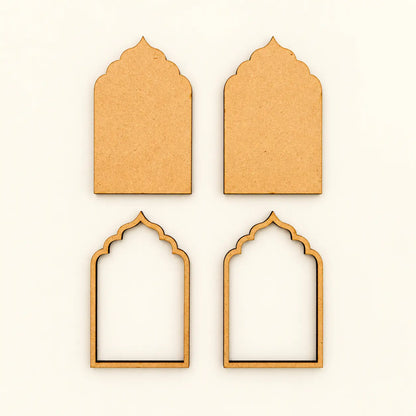 Temple Arch Shubh Labh MDF Toran Base – 2 Pieces