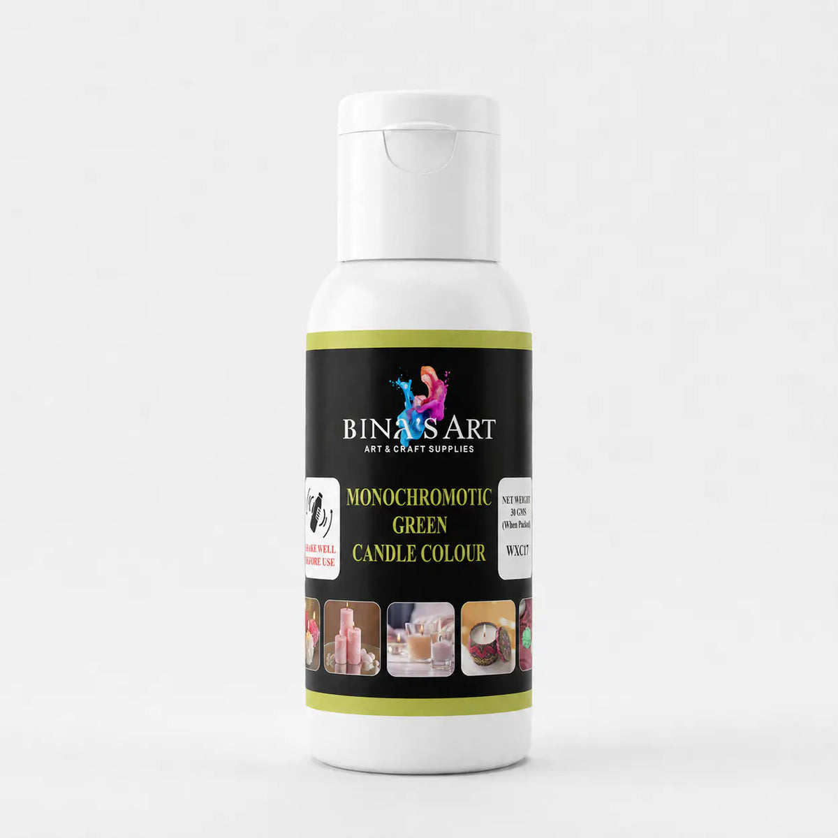 Bina’s Art Monochromotic Green Candle Colour 30 g bottle