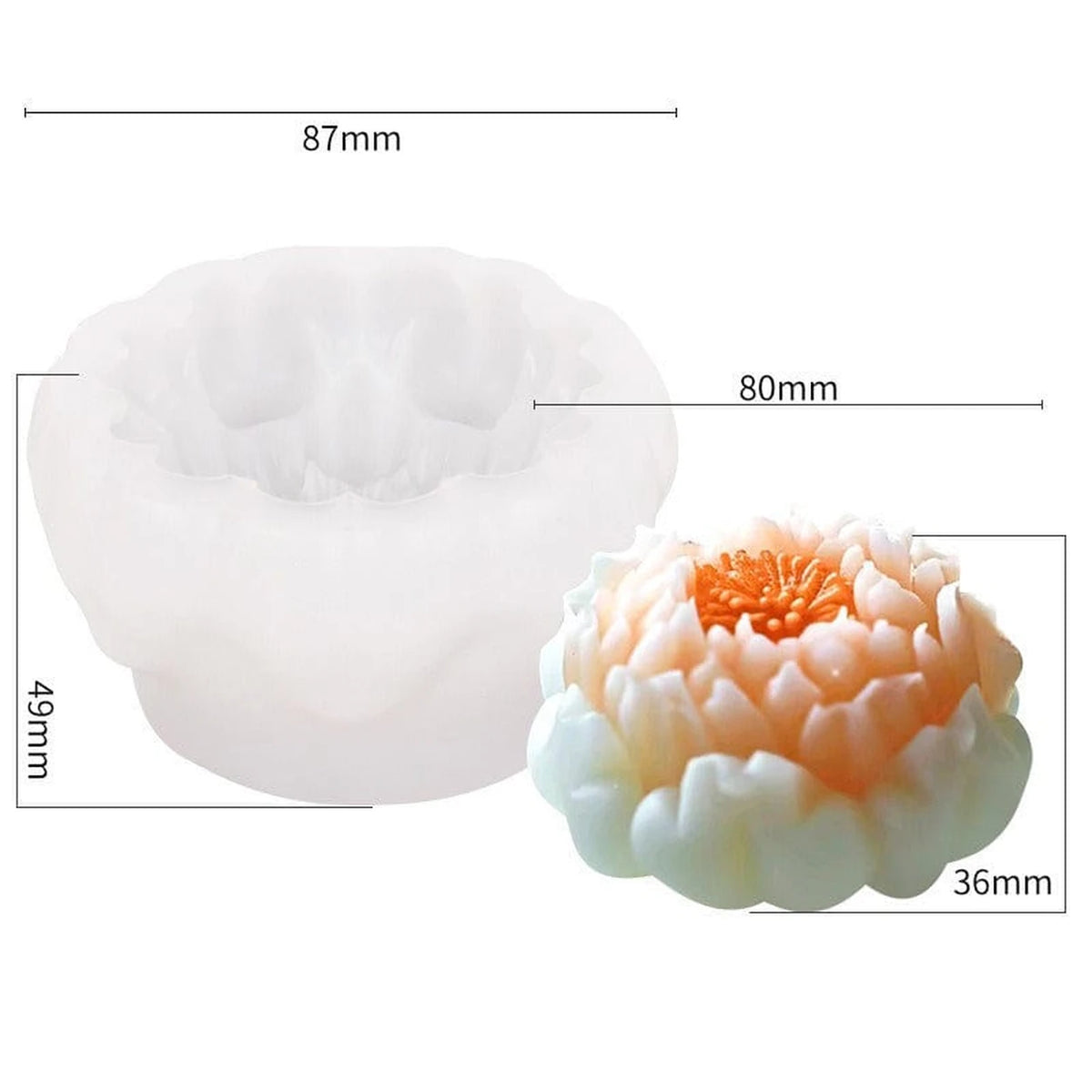 3D Blossom Lotus Silicone Candle Mould