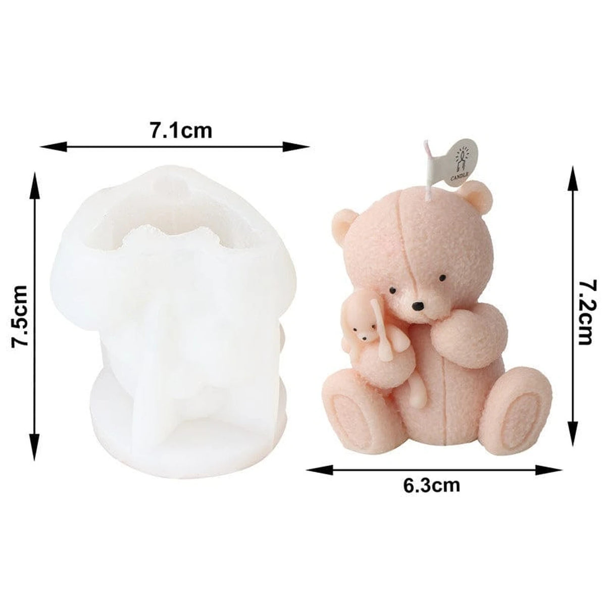 Cute Teddy Bear Silicone Candle Mould