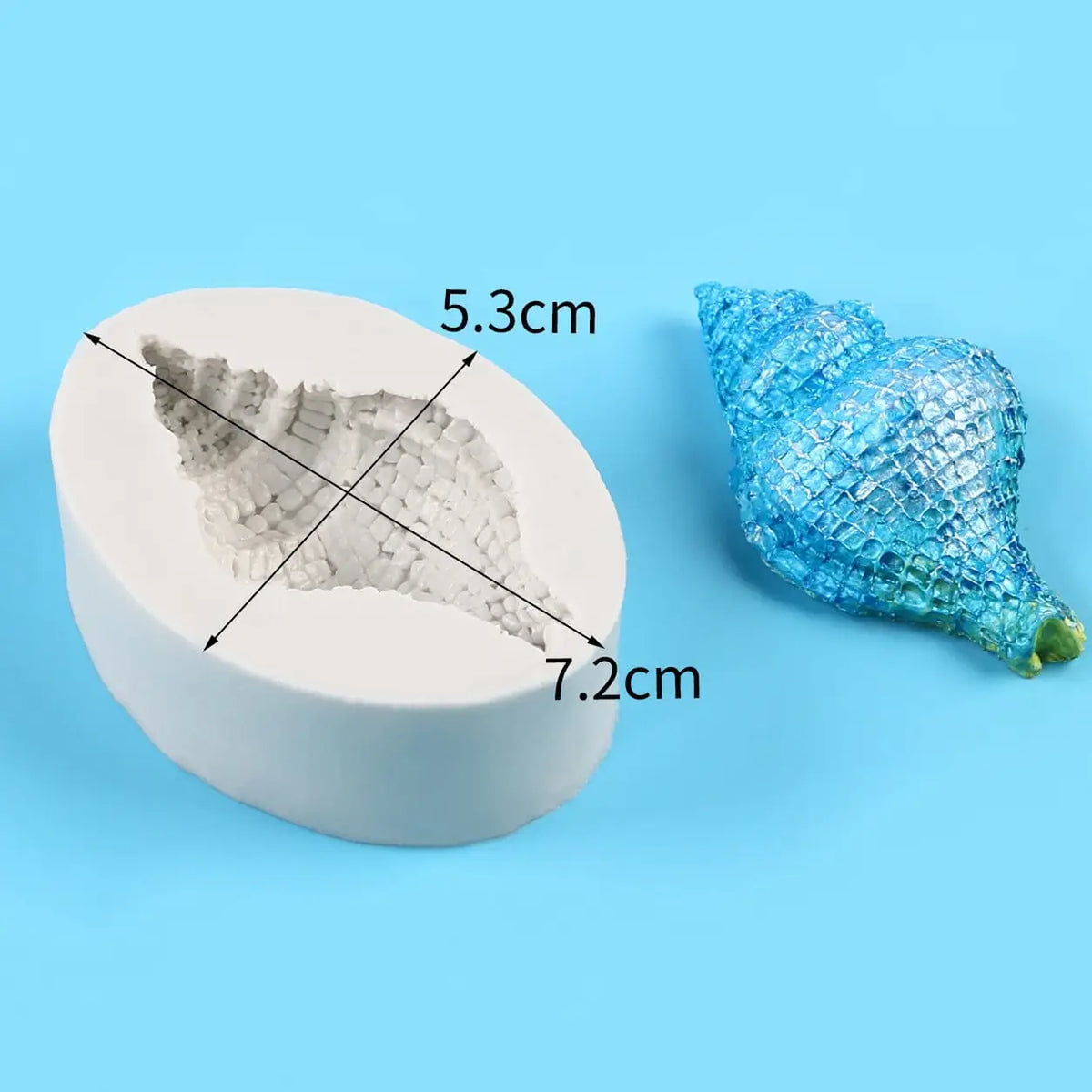 3D Conch Shell Silicone Mould – 7.2 × 5.3 cm