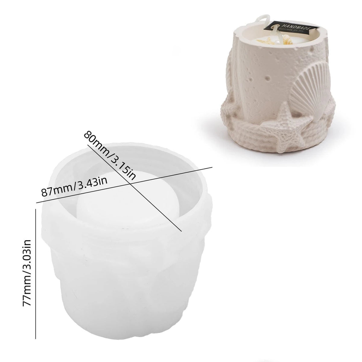 Seashell Star Candle Jar Silicone Mould