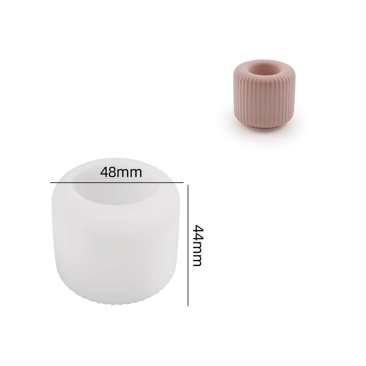 Ribbed Round Candle Holder Silicone Mould