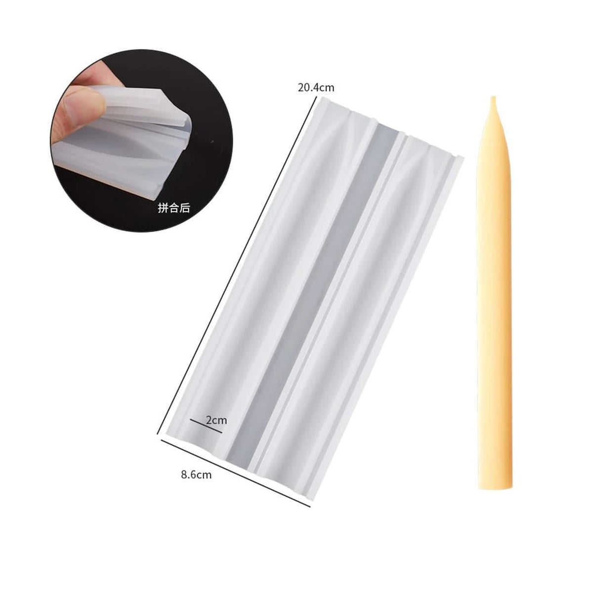 Long Taper Candle Silicone Mould