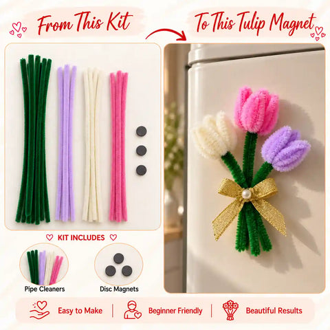 Tulip Fridge Magnet DIY Pipe Cleaner Kit
