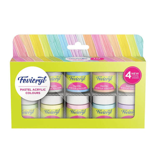 Fevicryl Pastel Acrylic Colours | 10 Colours X 15 Ml