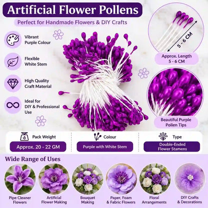 Purple Artificial Flower Pollens / Stamens – 5–6 cm – product details and uses