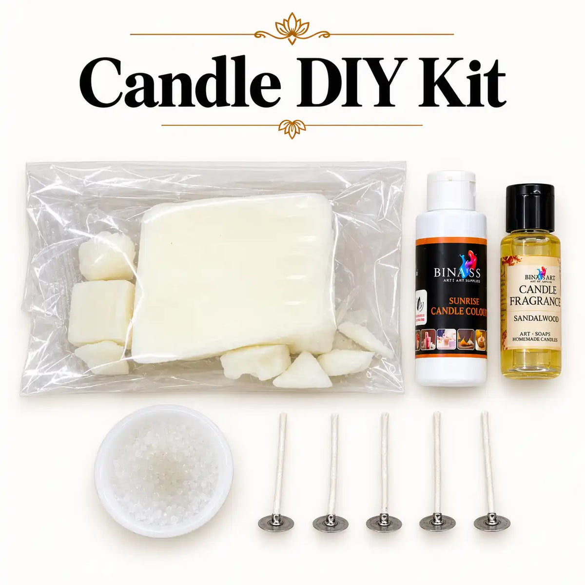 Candle Making DIY Kit with 100 g Wax & Accessories materials