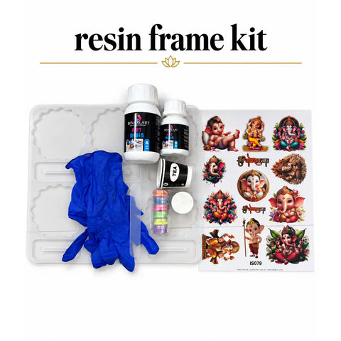 Agate Round Frame DIY Resin Kit with 6-Cavity Stand Mould