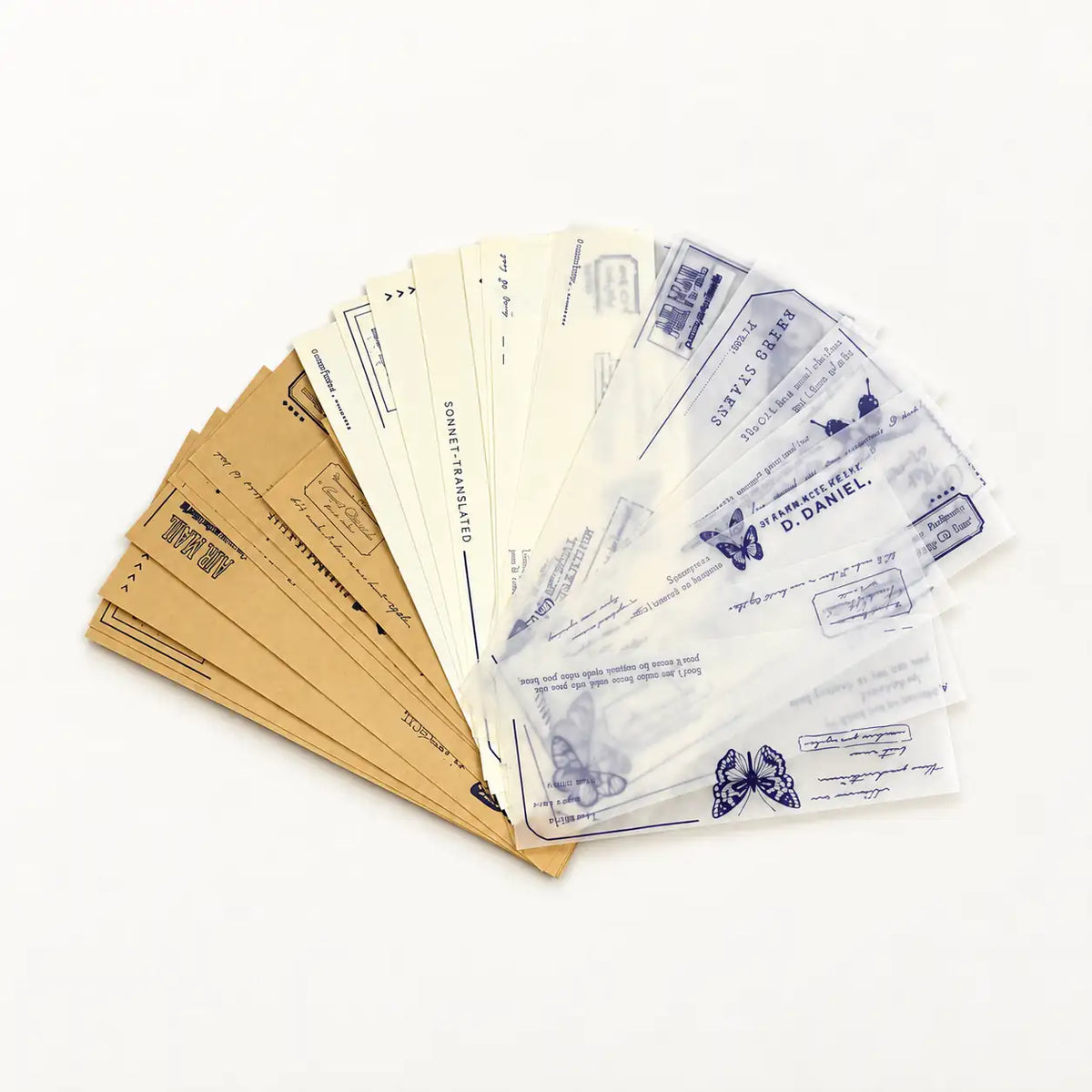 Blue-Violet Butterfly Vintage Craft Paper Set