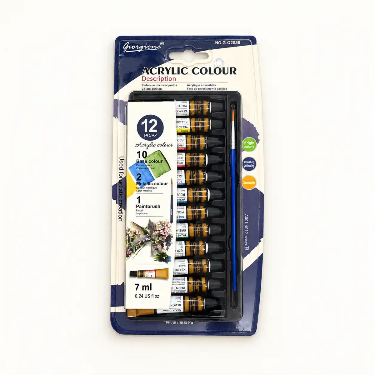 Giorgione Acrylic Colour Set – 12 Colours, 7 ml
