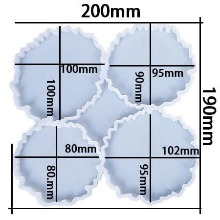 4 Cavity Round Agate Silicone Coaster Mould for Resin Art