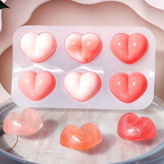 6 Cavity Plum Shape Heart Mould