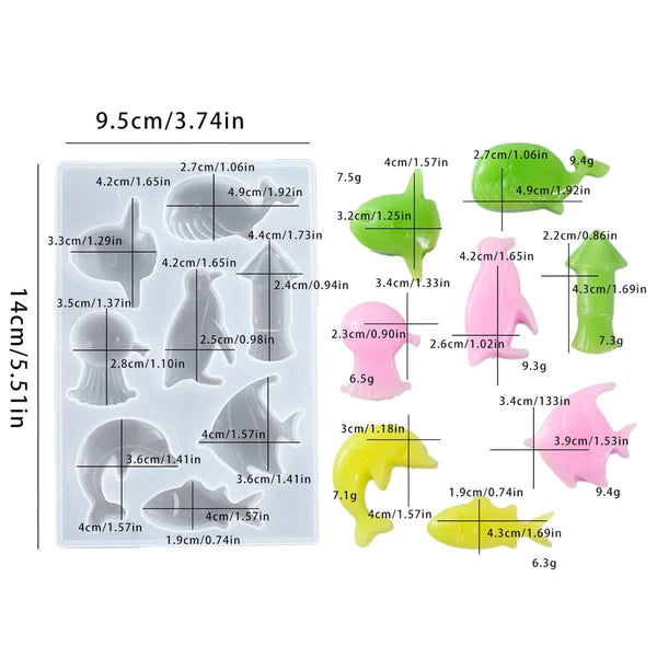 8Pcs Sea Animals Mould