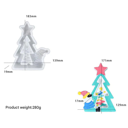 Snowmen Santa Claus With Christmas Tree Mould