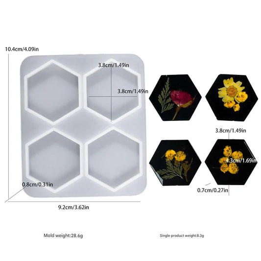 4 Cavity Hexagon Keychain & Pendant Mould