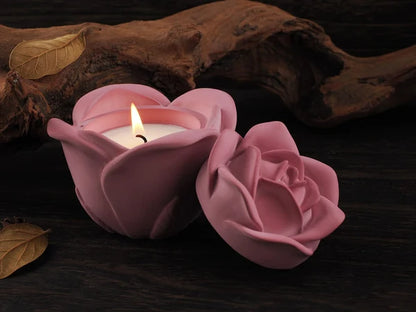 Rose Shaped Flower Candle Jar Mould