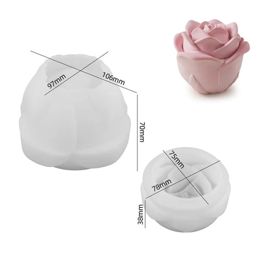 Rose Shaped Flower Candle Jar Mould