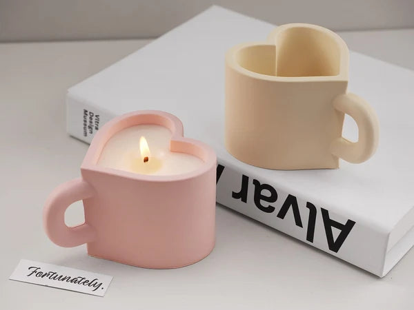3D Heart Shape Candle Holder Silicone Mould