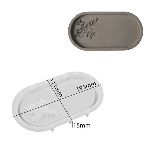 Bouquet Carved Oval Serving Tray Silicon Mould