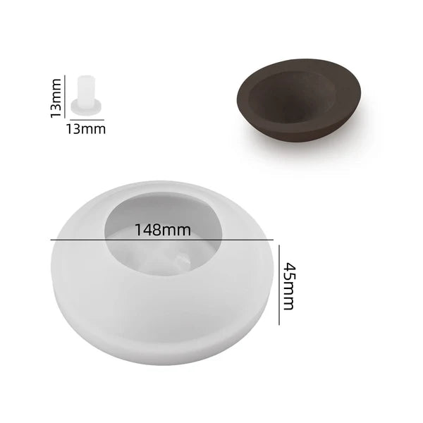 Small Size Round Concrete Flower Pot Silicon Mold