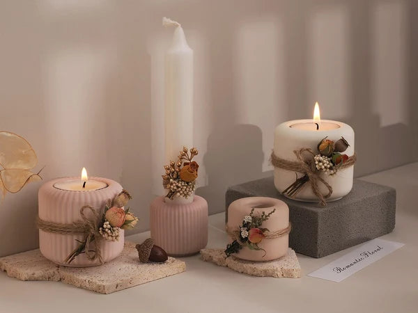Ribbed Round Candle Holder Silicone Mould