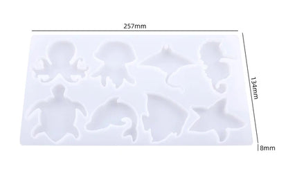 8-Cavity Marine Animal Pendant Silicone Mould
