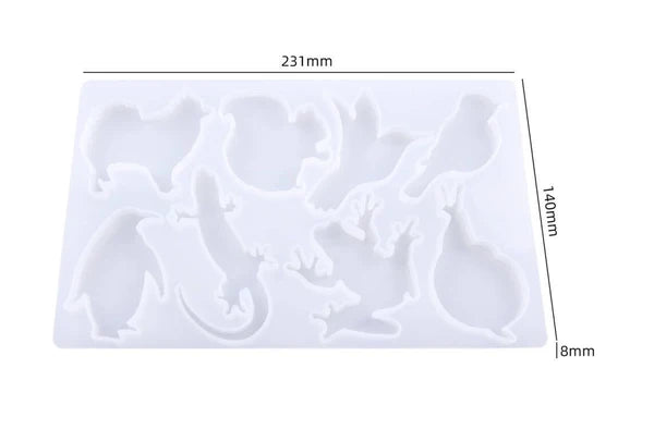 8-Cavity Animal Pendant Resin Silicone Mould