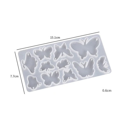 11-Cavity Butterfly Pendant Silicone Resin Mould