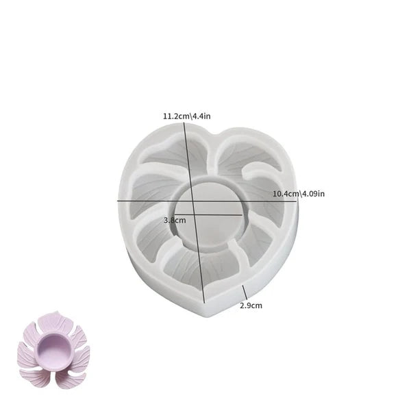 Monstera Leaf Pattern Tea Light Candle Mould