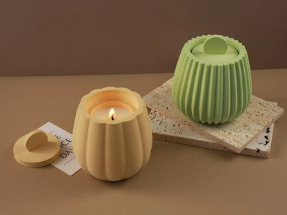 Round Stripe Candle / Storage Box Mould