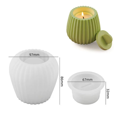 Round Stripe Candle / Storage Box Mould