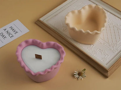 Love Wave Lace Candle Cup Silicon Mould