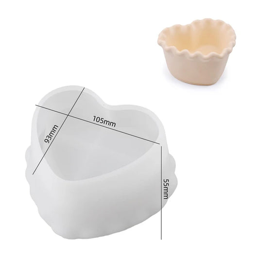 Love Wave Lace Candle Cup Silicon Mould