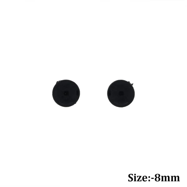 50Pcs Black Eyes Flat Base (8 MM)