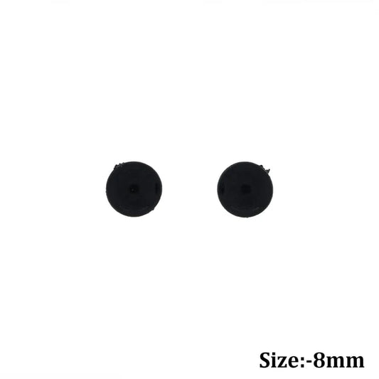 50Pcs Black Eyes Flat Base (8 MM)