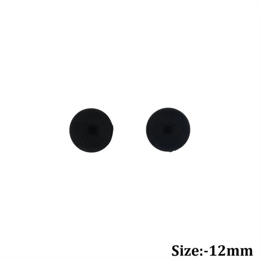 50Pcs Black Eyes Flat Base (12 MM)
