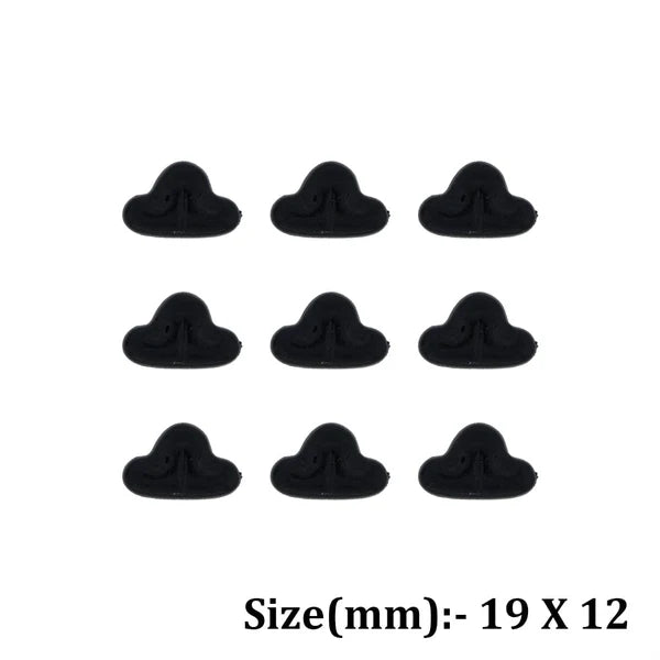 12Pcs Black Cat Nose Flat Base