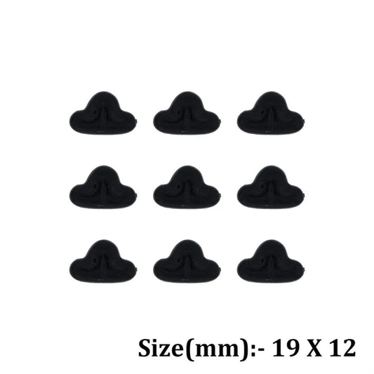 12Pcs Black Cat Nose Flat Base