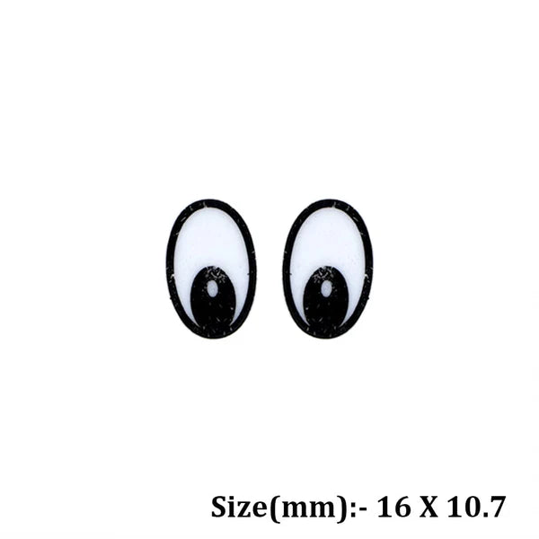 16 x 10.7mm Oval Eyes Flat Base (Black)