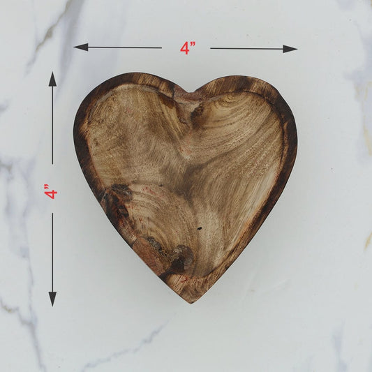 Wooden Candle Heart Bowl