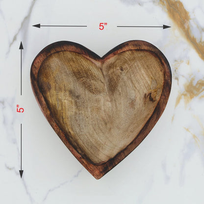 Wooden Candle Heart Bowl
