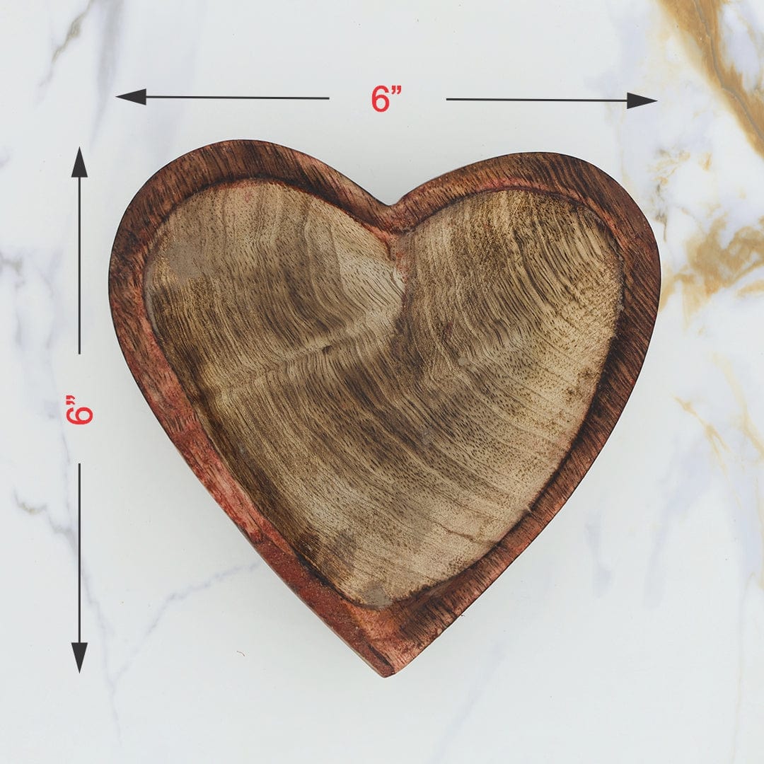Wooden Candle Heart Bowl