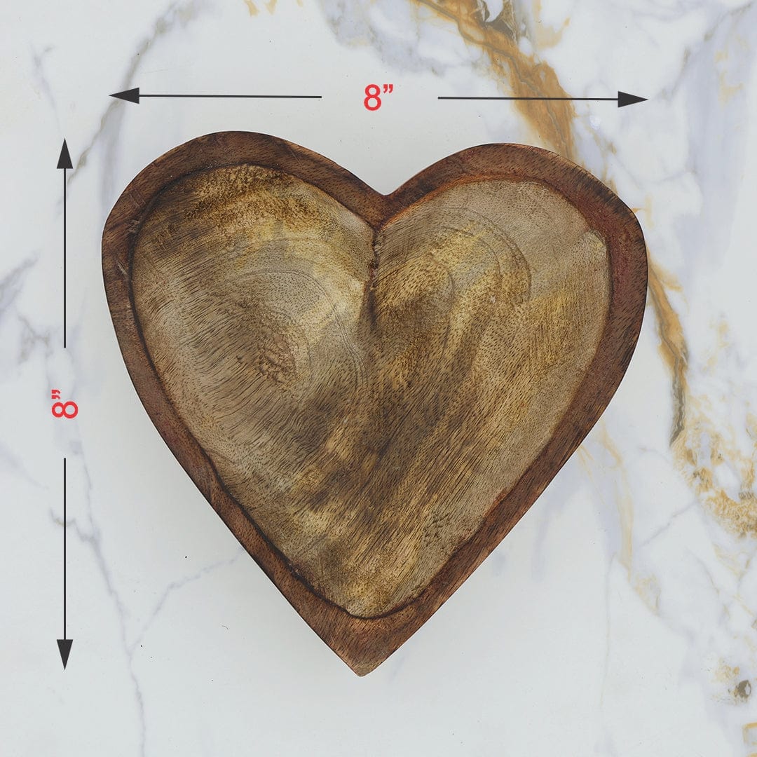 Wooden Candle Heart Bowl