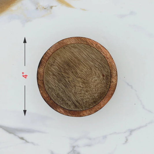 Wooden Candle Round Bowl