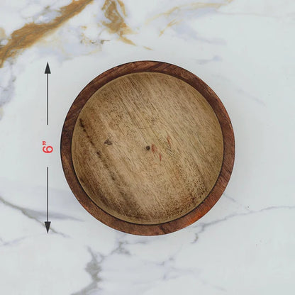 Wooden Candle Round Bowl